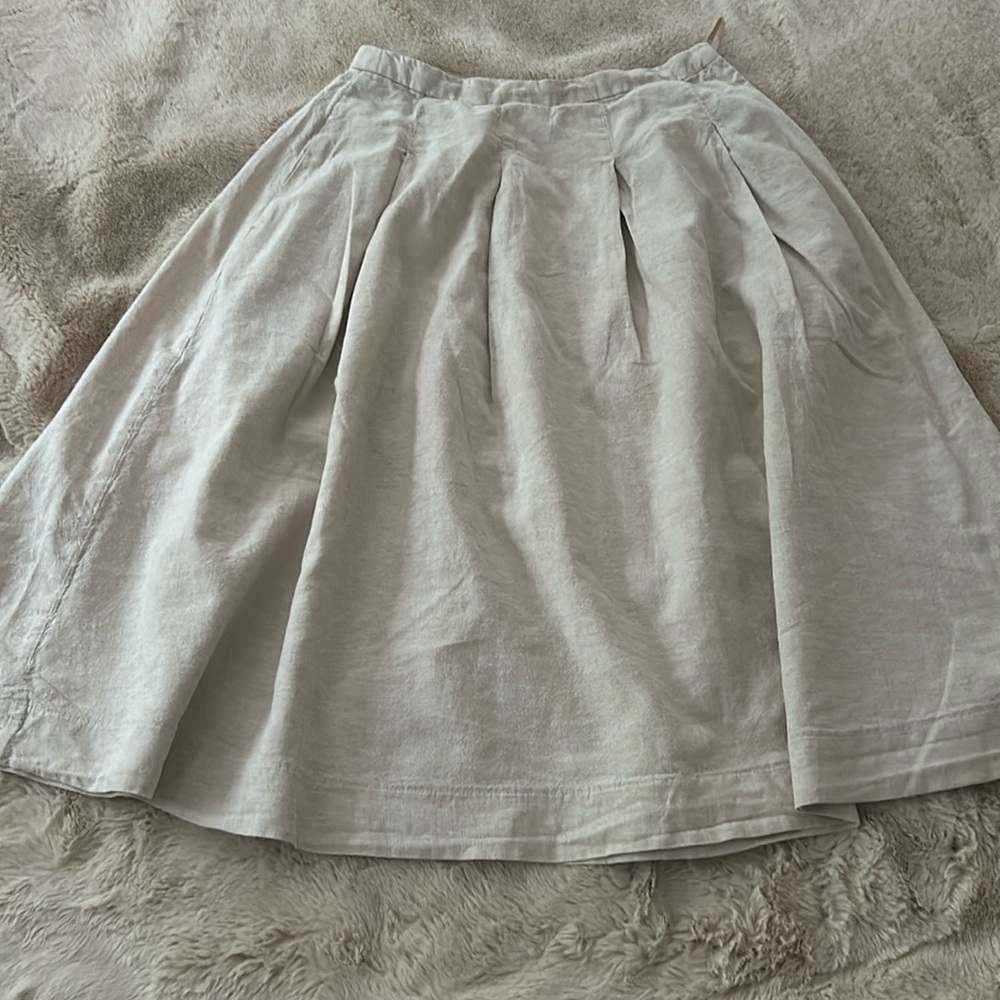 Uniqlo linen/cotton beige skirt